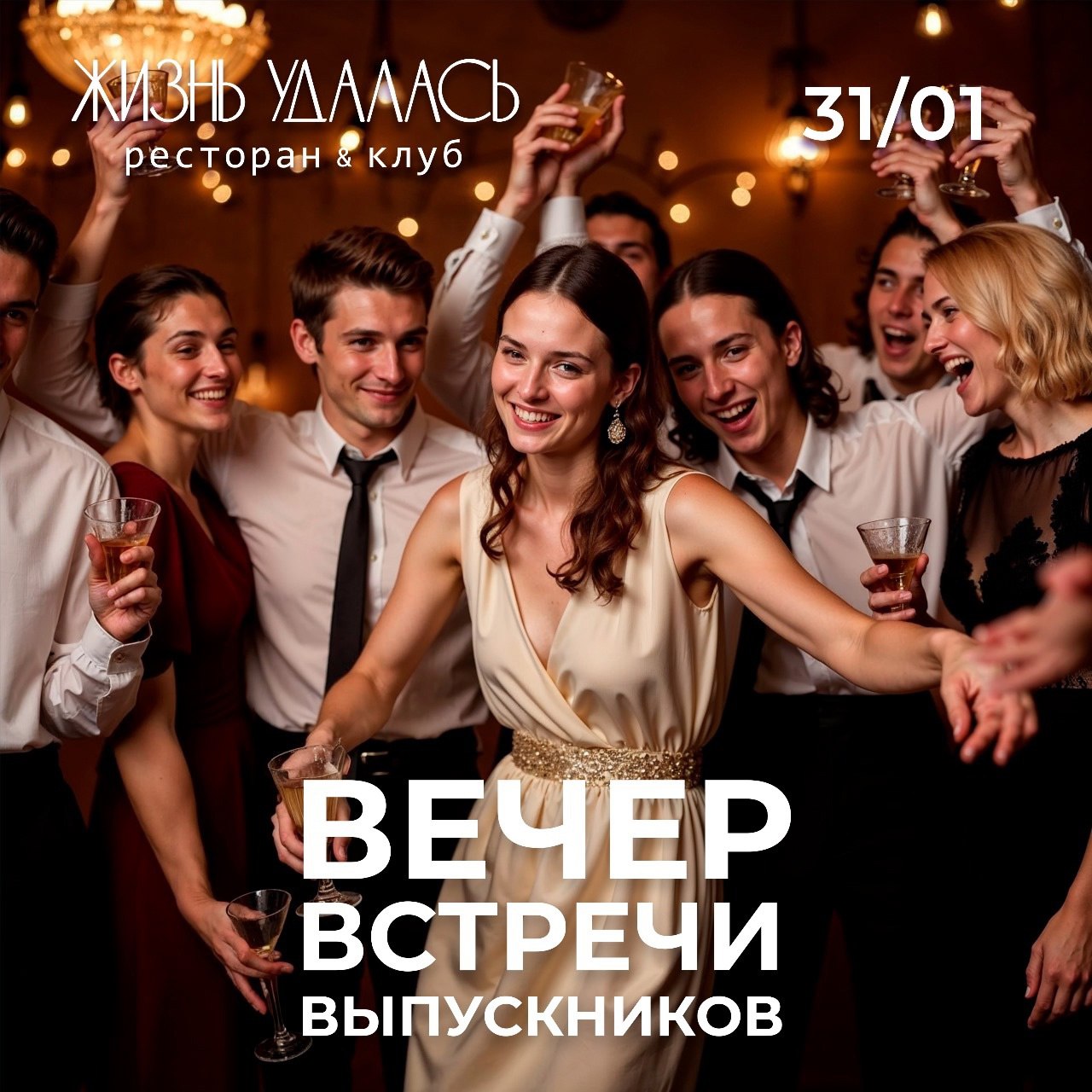 Вечер встречи выпускников 31 января в «Жизнь Удалась». 18+